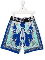 Versace Kids short de bain à imprimé Barocco - Bleu