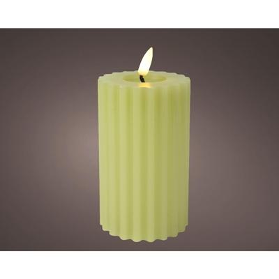 LED kaars vlameffect ribbel h12,3cm groe