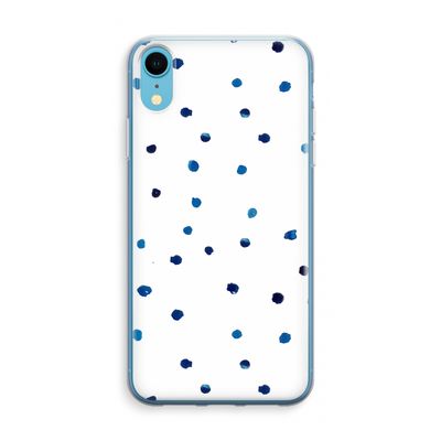 Blauwe stippen: iPhone XR Transparant Hoesje