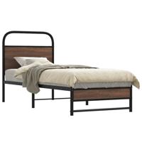 Bedframe zonder matras bewerkt hout bruin eikenkleur 75x190 cm