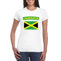 T-shirt met Jamaicaanse vlag wit dames - thumbnail