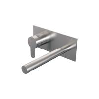 Brauer Brushed Edition Inbouw Wastafelmengkraan met Rechte Uitloop en Afdekplaat Model D2 RVS Geborsteld PVD