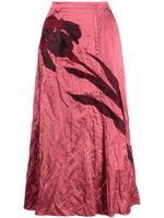 ERDEM jupe mi-longue à fleurs brodées - Rose ERDEM jupe mi-longue à fleurs brodées - Rose