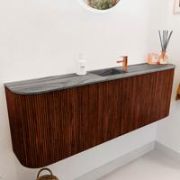 Toiletmeubel Mondiaz Joya Dlux | 123.2 cm | Meubelkleur Ruby | Faye wastafel Sombra Wasbak Midden | 1 kraangat