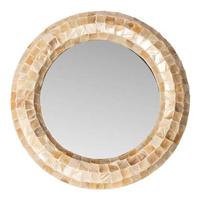 PTMD Chelsae Cream poly round shell mirror small