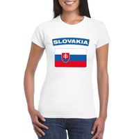 T-shirt met Slowaakse vlag wit dames - thumbnail