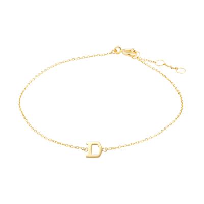 Minimalistische letter armband - 14K GOUD - Goud - D