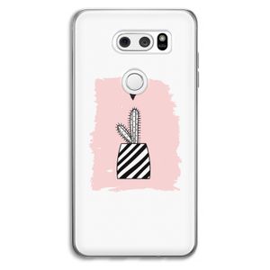 Zwart-wit cactus: LG V30 Transparant Hoesje