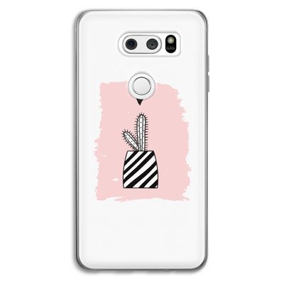Zwart-wit cactus: LG V30 Transparant Hoesje