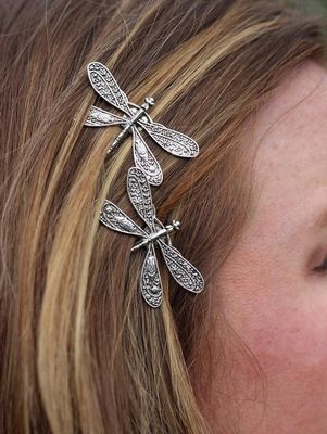 Vintage Silver Dragonfly Hair Clip Headwear Ethnic Jewelry Vintage Silver Dragonfly Hair Clip Headwear Ethnic Jewelry