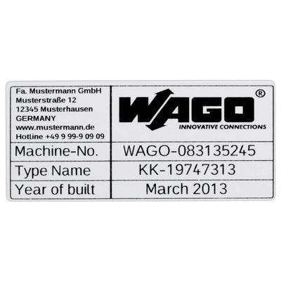 WAGO 210-802 210-802 Etiketten voor thermotransferprinter Markeringsvlak: 70 x 33 mm Zilver Aantal markeringen: 500 500 stuk(s)