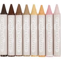 Colortime Waskrijt, l: 10 cm, d 15 mm, skin colours, 8 stuk/ 1 doos