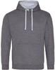 Just JH003 Varsity Hoodie - Charcoal (Heather)/Heather Grey - XL