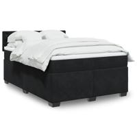 Boxspring met matras fluweel zwart 140x190 cm