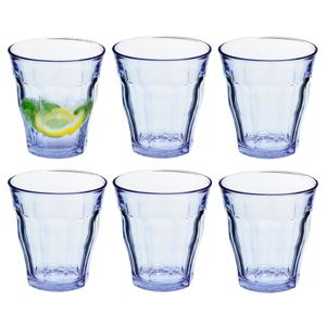 Drinkglazen - 6x - blauw - 220 ml - Picardie - waterglazen - glazen