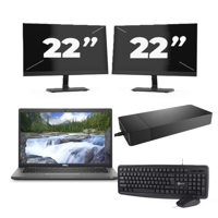 Dell Latitude 7330 - Intel Core i7-12e Generatie - 13 inch - 32GB RAM - 256GB SSD - Windows 11 Home + 2x 22 inch Monitor