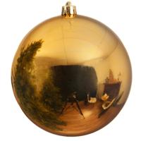 Grote kerstbal - goud - 25 cm - kunststof - glans - mega kerstbal - thumbnail