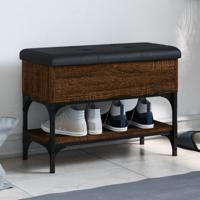 Schoenenbankje 62x32x45 cm bewerkt hout bruin eikenkleur