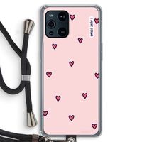 Hartjes: Oppo Find X3 Pro Transparant Hoesje met koord