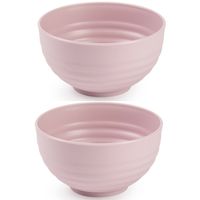 Set van 4x kommetjes/schaaltjes - Dessert/ontbijt - Kunststof - D13 cm - Oudroze