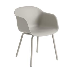 Muuto Fiber tuinstoel met armleuning Grey