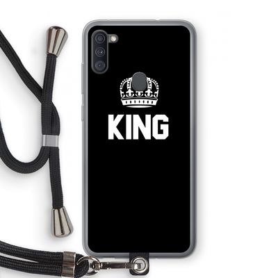 King zwart: Samsung Galaxy A11 Transparant Hoesje met koord