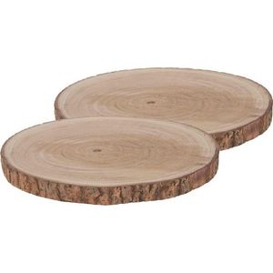 2x Houten boomschijf rond 40 cm   -