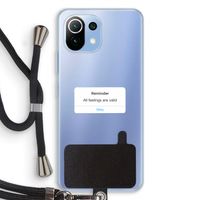 Reminder: Xiaomi Mi 11 Lite Transparant Hoesje met koord