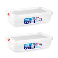 Vershoudbakje - 10x - met deksel - 26 x 18 x 7 cm - 1.6L - meal prep bakjes