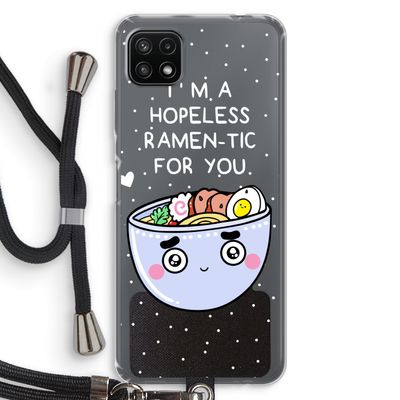 I'm A Hopeless Ramen-Tic For You: Samsung Galaxy A22 5G Transparant Hoesje met koord