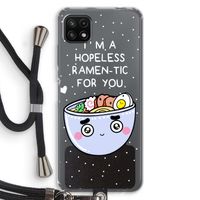 I'm A Hopeless Ramen-Tic For You: Samsung Galaxy A22 5G Transparant Hoesje met koord