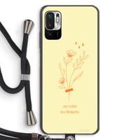 No rain no flowers: Xiaomi Redmi Note 10 5G Transparant Hoesje met koord