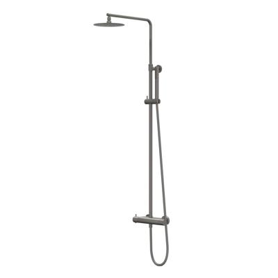 Regendoucheset IVY Bond Opbouw Thermostatisch 20 cm Slim Staaf Handdouche Geborsteld Metal Black PVD