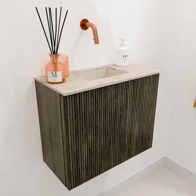 Toiletmeubel Mondiaz Joya Dlux | 50 cm | Meubelkleur Shadow | Faye wastafel Frappe Wasbak Midden | Zonder kraangat(en)