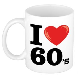 Cadeau I Love sixties koffiemok / beker 300 ml voor jaren 60 liefhebber   -