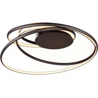 LED Plafondlamp - Trio Select Nala - 1 Lichtpunt van 57 Watt - Dimbaar - Aanpasbare Lichtkleur - IP20 - Mat Zwart - Metaal