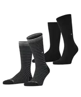 Burlington 2-paar Everyday heren sokken - Stripe - Biologisch katoenen sokken met streep print