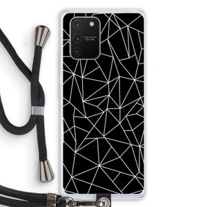 Geometrische lijnen wit: Samsung Galaxy S10 Lite Transparant Hoesje met koord