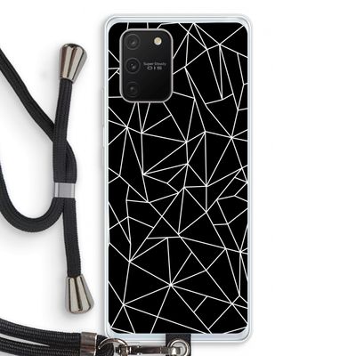 Geometrische lijnen wit: Samsung Galaxy S10 Lite Transparant Hoesje met koord