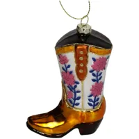 Kersten Ornament Cowboylaars bloem glas 10.5cm