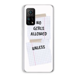 No Girls Allowed Unless: Xiaomi Mi 10T 5G Transparant Hoesje