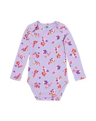 HEMA Romper met stretch bloemen paars (paars)