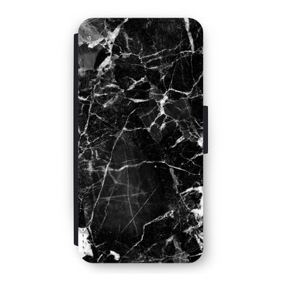 Zwart Marmer 2: iPhone 12 Pro Flip Hoesje