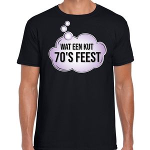 Seventies party / wat een kut 70s feest shirt zwart voor heren