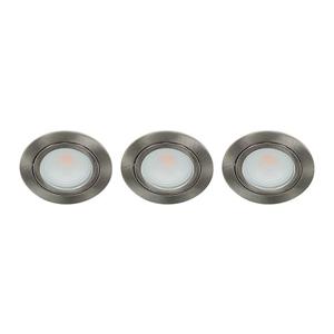 Set 3x Bella LED spot kantelbaar 5Watt rond NIKKEL dimbaar