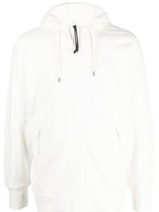 C.P. Company hoodie zippé à détail de verres - Blanc