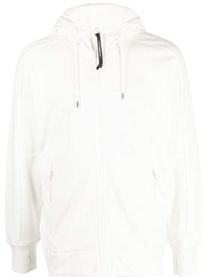 C.P. Company hoodie zippé à détail de verres - Blanc