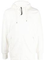 C.P. Company hoodie zippé à détail de verres - Blanc