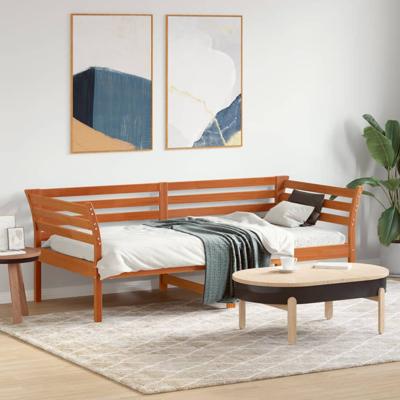 Bedbank zonder matras wasbruin 75x190 cm massief grenenhout