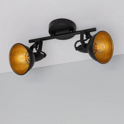 ACTIE Spots zwart goud &apos;Haines&apos; 2 spots E14 30 cm